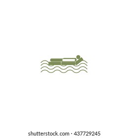 man, an inflatable mattress, coast, vacation
