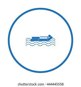 man, an inflatable mattress, coast, vacation