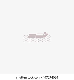 man, an inflatable mattress, coast, vacation