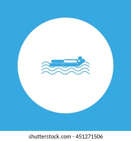 man, an inflatable mattress, coast, vacation