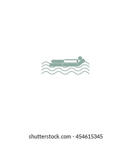 man, an inflatable mattress, coast, vacation