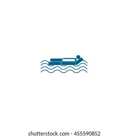 man, an inflatable mattress, coast, vacation