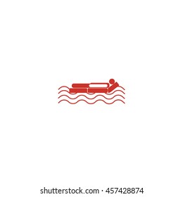 man, an inflatable mattress, coast, vacation