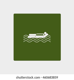 man, an inflatable mattress, coast, vacation
