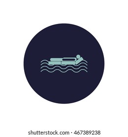 man, an inflatable mattress, coast, vacation
