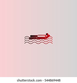 man, an inflatable mattress, coast, vacation