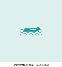 man, an inflatable mattress, coast, vacation