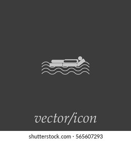 man, an inflatable mattress, coast, vacation