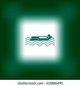 man, an inflatable mattress, coast, vacation