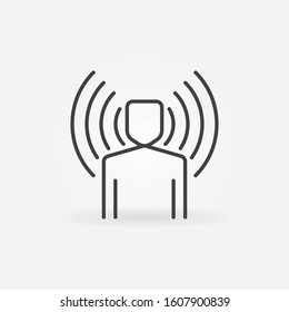 Man Influencer vector outline concept icon or symbol