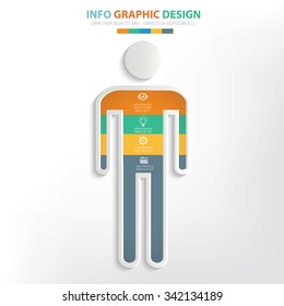 Man info graphic design. Clean vector