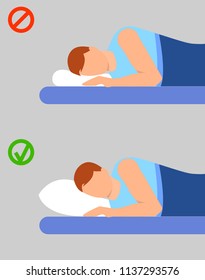 Man info sleep position banner vertical. Flat illustration of vector man info sleep position banner vertical for web design