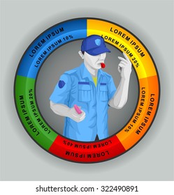 MAN AND INFOGRAPHIC PROFILE