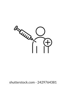 man with injection icon, vector best line icon.