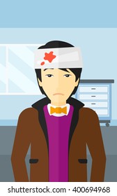 Man with injured head.