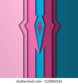 The man inside the diamond. Background in blue and pink