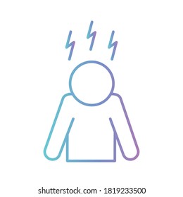 man with insomnia gradient style icon design, insomnia sleep and night theme Vector illustration
