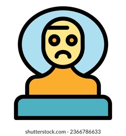 Man insomnia icon outline vector. Sleep person. Stress time color flat