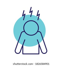 man with insomnia line style icon design, insomnia sleep and night theme Vector illustration