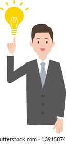 man Inspiring ideas,with light,vector illustration