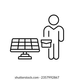 Man installing with solar Vector Icon which can easily modify or edit

