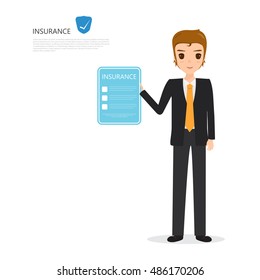 Man with insurance Contract.