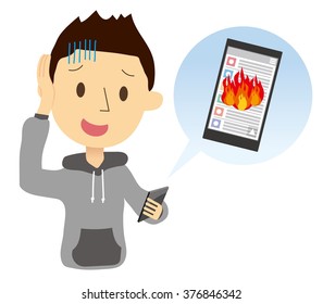 Man and the Internet burst into flames