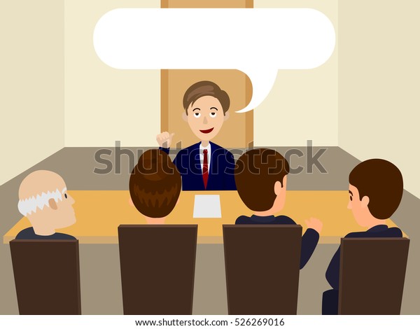 Man Interview Job Cartoon Hand Drawn Stock Vector (Royalty Free) 526269016