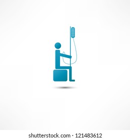 Man and Intravenous dropper icon