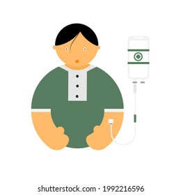 A man with intravenous infusion.