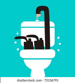 Man introduces himself in the flush toilets