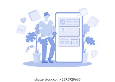Man Introduces His Profile On The Platform Content Management System.