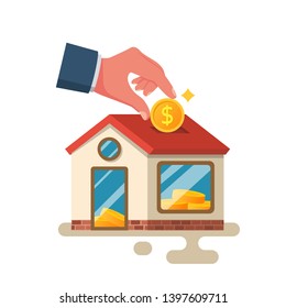 Man invests money in the house. Home is like a piggy bank.  