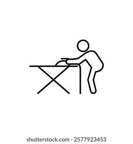 Man iron clothes icon Flat illustration sign