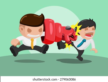 Man iron punch  Attack Strong Vector