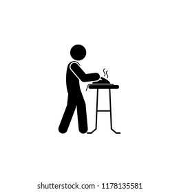 man ironing icon. Element of man cleaning icon for mobile concept and web apps. Glyph man ironing icon can be used for web and mobile