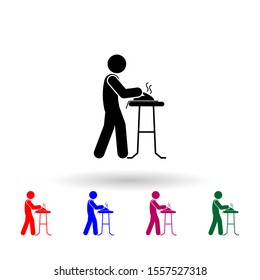 Man ironing nolan icon. Simple glyph, flat vector of cleaning the house icons for ui and ux, website or mobile application