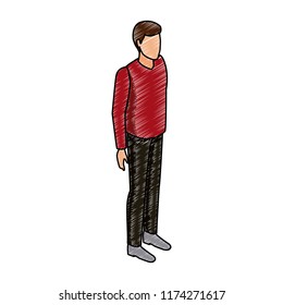 Man isometric avatar scribble