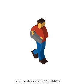 Man isometric left top view 3D icon