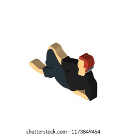 Man isometric left top view 3D icon