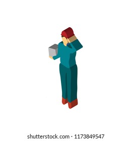 Man isometric left top view 3D icon