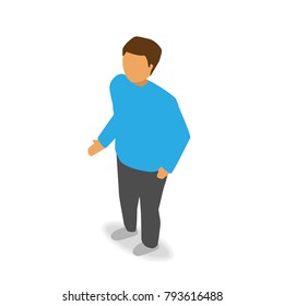 Man isometric vector illustration.