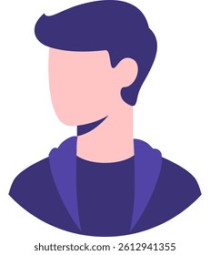 man with jacket avatar icon avatar profile picture faceless anonymous flat ui image vector illustration