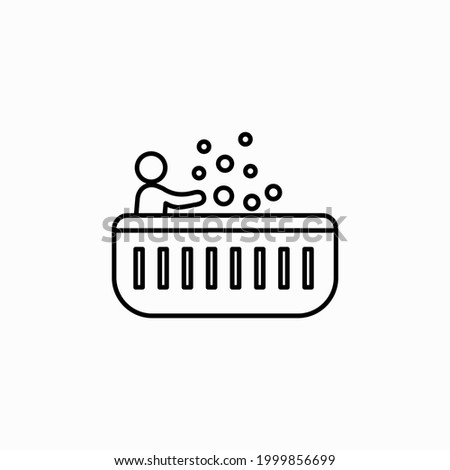 Man in jacuzzi icon, outline style. people in bathub icon