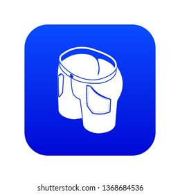 Man jeans icon blue vector isolated on white background