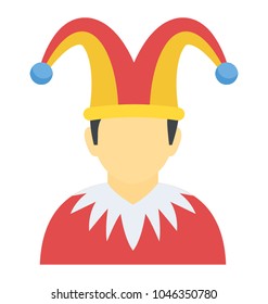 A man with jester hat symbolising clown