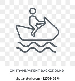 man Jet ski icon. Trendy flat vector man Jet ski icon on transparent background from People collection. High quality filled man Jet ski symbol use for web and mobile