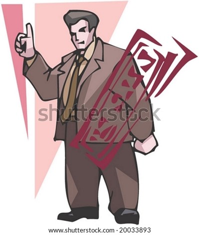Man and Job Character : vector illustration