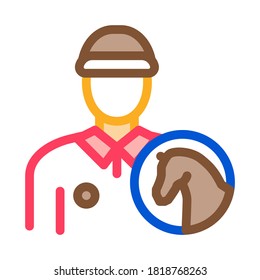 Man Jockey Icon Vector. Outline Man Jockey Sign. Isolated Contour Symbol Illustration