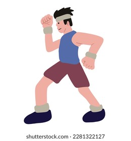 un hombre está trotando, bueno para recursos de diseño gráfico